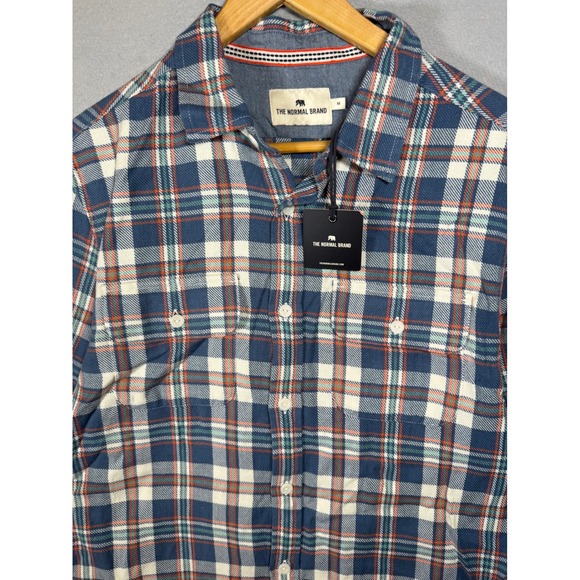 The Normal Brand Other - The Normal Brand Mountain Overshirt Mineral Blue Plaid Cotton Flannel Mens M NWT